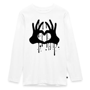 gouttes graffiti spray couleur 2 haende couple équipe ha - T-shirt manches longues Premium Ado - blanc - Devant - AI Model Kid Female (0cm)