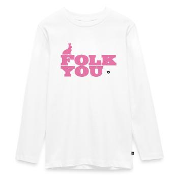 Folk ist der New Punk - Teenager Premium Bio Langarmshirt - Weiß - Vorne - AI Model Kid Female (0cm)