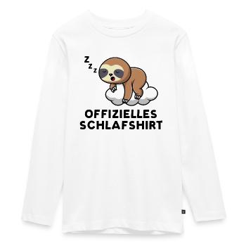 Chemise de nuit officielle - Sloth Design - T-shirt manches longues Premium Ado - blanc - Devant - AI Model Kid Female (0cm)
