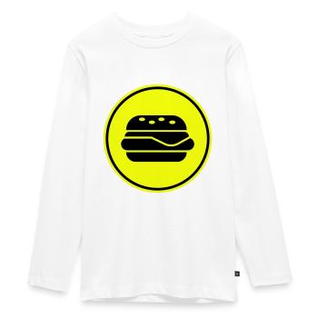 Silhouette de l’icône du hamburger - T-shirt manches longues Premium Ado - blanc - Devant - AI Model Kid Female (0cm)