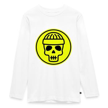 Skull kopf icon - Teenager Premium Bio Langarmshirt - Weiß - Vorne - AI Model Kid Female (0cm)