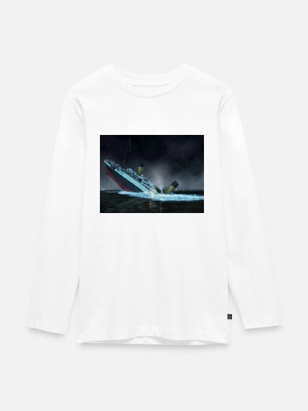 Titanic - Teenager Premium Bio Langarmshirt - Weiß