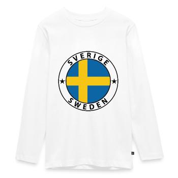 Schweden - Teenager Premium Bio Langarmshirt - Weiß - Vorne - AI Model Kid Female (0cm)