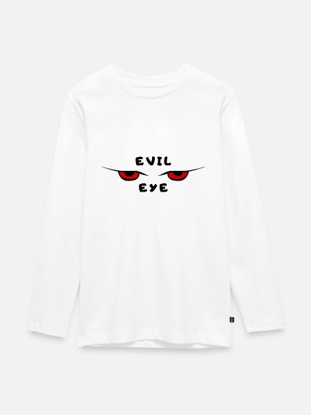 Evil eye - Teenager Premium Bio Langarmshirt - Weiß