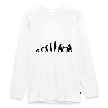 Schach Evolution Entwicklung - Teenager Premium Bio Langarmshirt - Weiß - Vorne - AI Model Kid Female (0cm)