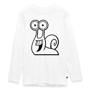vl026a_schnecke_1c - T-shirt manches longues Premium Ado - blanc - Devant - AI Model Kid Female (0cm)