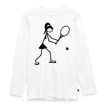 Tennis Damen Volley - Teenager Premium Bio Langarmshirt - Weiß - Vorne - AI Model Kid Female (0cm)