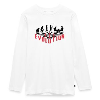 Die Evolution des Schachs - Teenager Premium Bio Langarmshirt - Weiß - Vorne - AI Model Kid Female (0cm)