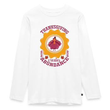 Thanksgiving kalkoen thanksgiving kalkoen - Tieners Premium Bio shirt met lange mouwen - wit - Voor - AI Model Kid Female (0cm)