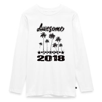 Awesome Since 2018 - Teenager Premium Organic Long Sleeve Shirt - white - Front - AI Model Kid Female (0cm)
