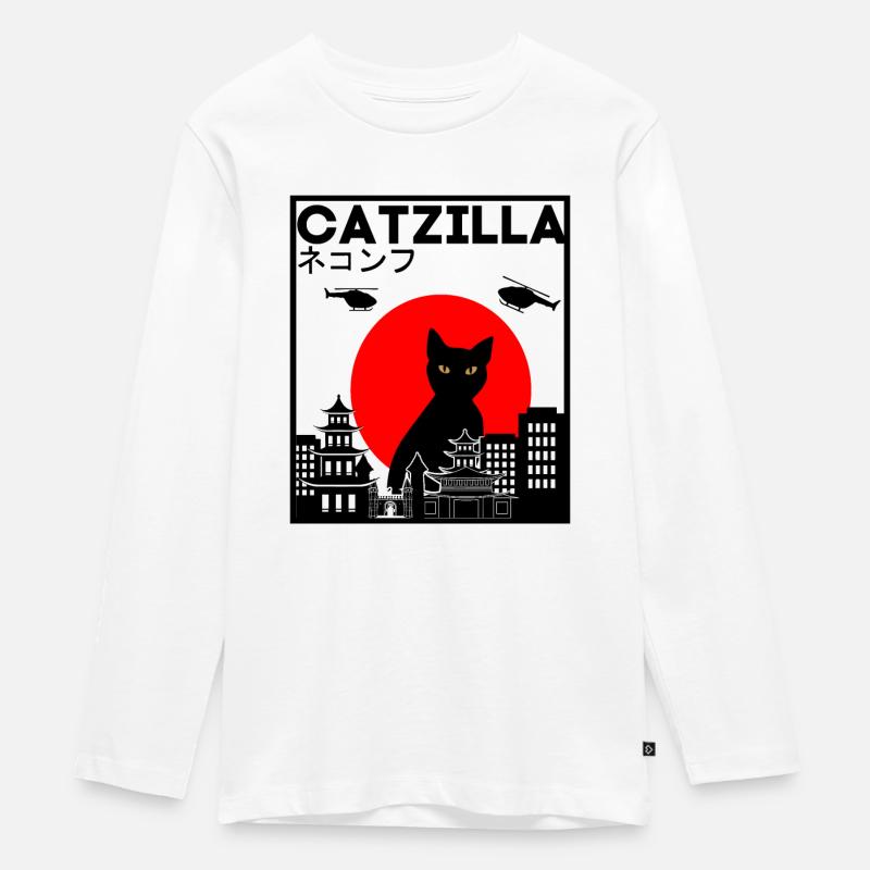 CATZILLA - T-shirt manches longues Premium Ado - blanc