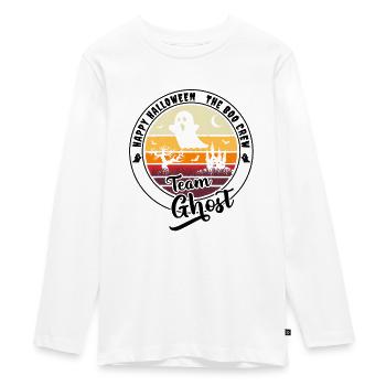 Happy Halloween Team Ghost "the boo crew" - Teenager Premium Organic Long Sleeve Shirt - white - Front - AI Model Kid Female (0cm)