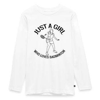 Badminton badminton game badminton badminton fan - Teenager Premium Organic Long Sleeve Shirt - white - Front - AI Model Kid Female (0cm)
