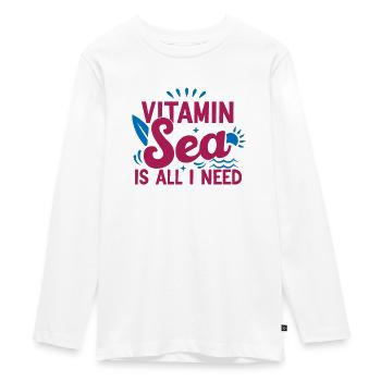 I need Vitamin Sea - T-shirt manches longues Premium Ado - blanc - Devant - AI Model Kid Female (0cm)