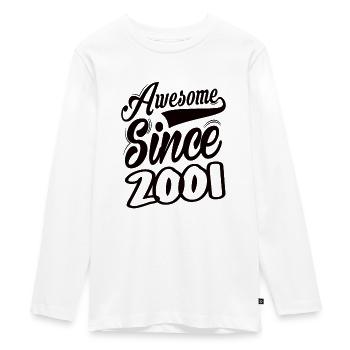 Awesome Since 2001 - Teenager Premium Bio Langarmshirt - Weiß - Vorne - AI Model Kid Female (0cm)