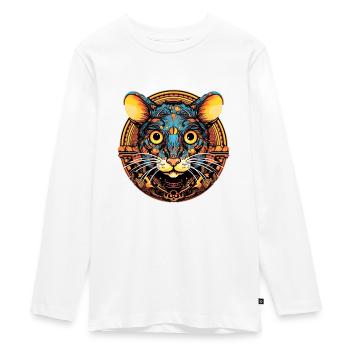 Cheddar Cheese Mouse - Teenager Premium Organic Long Sleeve Shirt - white - Front - AI Model Kid Female (0cm)