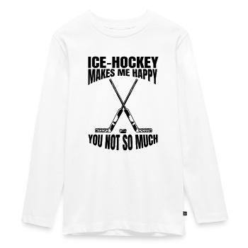 Eishockeyspieler Eishockey Hockeyfan Eishockeyteam - Teenager Premium Bio Langarmshirt - Weiß - Vorne - AI Model Kid Female (0cm)