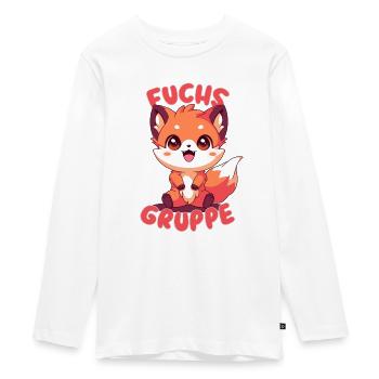 Süßes Fuchsgruppe Kindergarten Gruppentier - Teenager Premium Bio Langarmshirt - Weiß - Vorne - AI Model Kid Female (0cm)