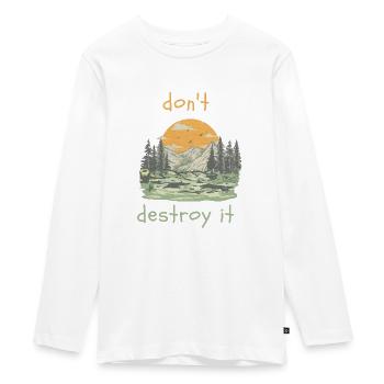 do not destroy it - Teenager Premium Organic Long Sleeve Shirt - white - Front - AI Model Kid Female (0cm)