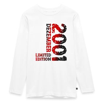2001 Dezember Limited Edition 22. Geburtstag Deko - Teenager Premium Bio Langarmshirt - Weiß - Vorne - AI Model Kid Female (0cm)
