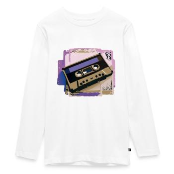 Cassette - T-shirt manches longues Premium Ado - blanc - Devant - AI Model Kid Female (0cm)