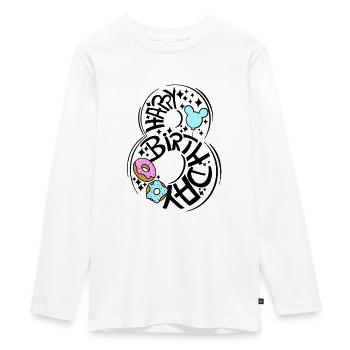8th Birthday Birthday Shirt Happy Birthday - Teenager Premium Organic Long Sleeve Shirt - white - Front - AI Model Kid Female (0cm)