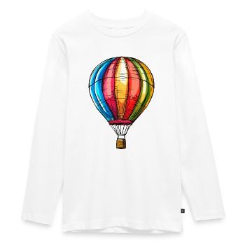 Heißluftballon - Teenager Premium Bio Langarmshirt - Weiß - Vorne - AI Model Kid Female (0cm)