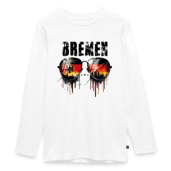 Lunettes de soleil Brême Design avec drapeau allemand - T-shirt manches longues Premium Ado - blanc - Devant - AI Model Kid Female (0cm)