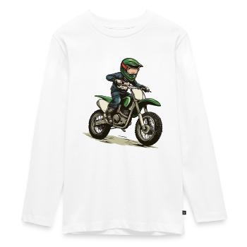 Motocross und Dirt bike - Teenager Premium Bio Langarmshirt - Weiß - Vorne - AI Model Kid Female (0cm)