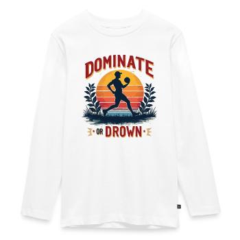 Dominer ou noyer – Motif sportif pour les athlètes - T-shirt manches longues Premium Ado - blanc - Devant - AI Model Kid Female (0cm)