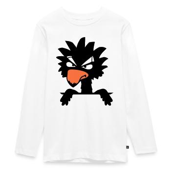 Corbeau oiseau Peeps Mal Cool Drôle Bande dessinée Humour Amusant - T-shirt manches longues Premium Ado - blanc - Devant - AI Model Kid Female (0cm)