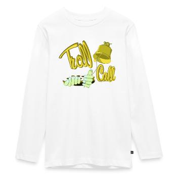 TROLL CALL - Teenager Premium Organic Long Sleeve Shirt - white - Front - AI Model Kid Female (0cm)