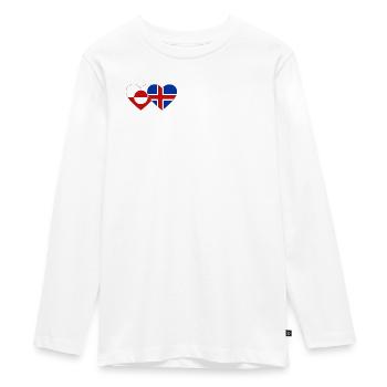 Drapeau du Groenland Danemark Cœur - T-shirt manches longues Premium Ado - blanc - Devant - AI Model Kid Female (0cm)