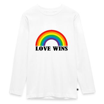 Love Wins Rainbow LGBTQ Pride Month - T-shirt manches longues Premium Ado - blanc - Devant - AI Model Kid Female (0cm)