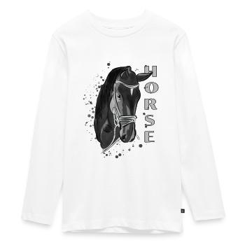 Cheval - cheval - T-shirt manches longues Premium Ado - blanc - Devant - AI Model Kid Female (0cm)