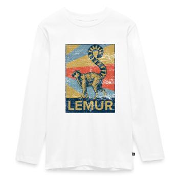 Lémurien singe semi-singe animal cadeau protection animale. - T-shirt manches longues Premium Ado - blanc - Devant - AI Model Kid Female (0cm)
