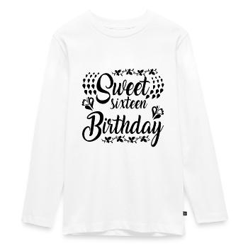 Sweet 16 anniversaire - T-shirt manches longues Premium Ado - blanc - Devant - AI Model Kid Female (0cm)