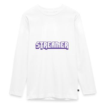 Streamer twitch mixer youtube shirt design motiv g - Teenager Premium Bio Langarmshirt - Weiß - Vorne - AI Model Kid Female (0cm)