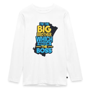 Grand frère - T-shirt manches longues Premium Ado - blanc - Devant - AI Model Kid Female (0cm)
