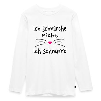 Ich Schnarche nicht Ich Schnurre Katze Geschenk - Teenager Premium Bio Langarmshirt - Weiß - Vorne - AI Model Kid Female (0cm)