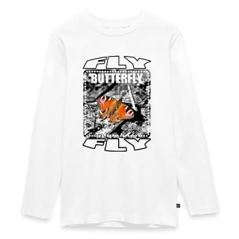 Papillon Butterfly - T-shirt manches longues Premium Ado - blanc - Devant - AI Model Kid Female (0cm)