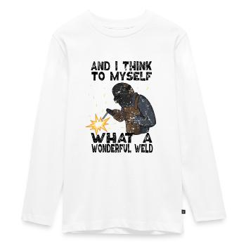 Wonderful Weld Welder ton weld Welding - Teenager Premium Organic Long Sleeve Shirt - white - Front - AI Model Kid Female (0cm)