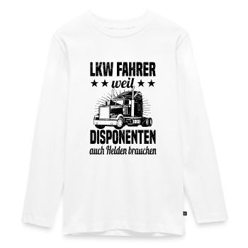 LKW Fahrer Trucker Laster Fernfahrer Geschenk - Teenager Premium Bio Langarmshirt - Weiß - Vorne - AI Model Kid Female (0cm)