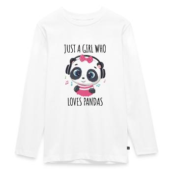 Just A Girl Who Loves Pandas Panda Kawaii - T-shirt manches longues Premium Ado - blanc - Devant - AI Model Kid Female (0cm)