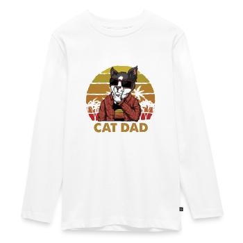 Vintage Meilleur Cat Papa Papa Retro - T-shirt manches longues Premium Ado - blanc - Devant - AI Model Kid Female (0cm)