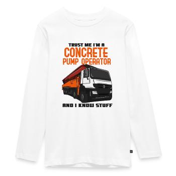 Concrete Worker Concrete Pump Operator - Teenager Premium Organic Long Sleeve Shirt - white - Front - AI Model Kid Female (0cm)