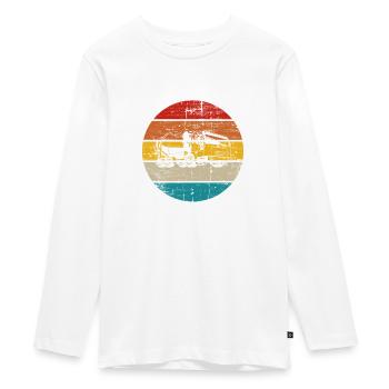 Betonmischer Baustelle Mischer Retro Geschenk - Teenager Premium Bio Langarmshirt - Weiß - Vorne - AI Model Kid Female (0cm)
