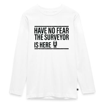 Keine Angst, Der Vermesser Ist Hier - Teenager Premium Bio Langarmshirt - Weiß - Vorne - AI Model Kid Female (0cm)