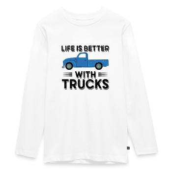 Pick Up Vintage Wagon Pickup Truck - T-shirt manches longues Premium Ado - blanc - Devant - AI Model Kid Female (0cm)