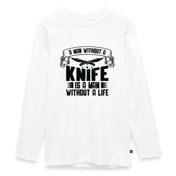 Knifemaking Knife Making Bladesmith Smithing Knife - Teenager Premium Organic Long Sleeve Shirt - white - Front - AI Model Kid Female (0cm)